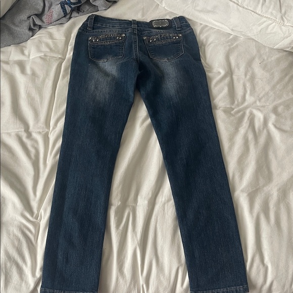 Wax Jean Dark Blue Straight Leg Women's Jeans - Picture 6 of 7